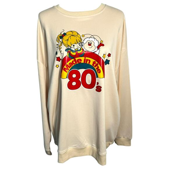RAINBOW BRITE NEW Womens XXL Made In The 80’s Cream Sweatshirt Twink Sprite Cozy - Picture 2 of 10